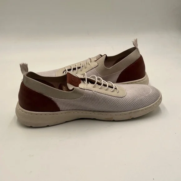 Born Marius Cream and Brown Sneakers with Breathable Fabric - Picture 7 of 8